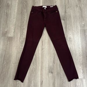 Frame Le Skinny de Jeanne burgundy jeans size 28